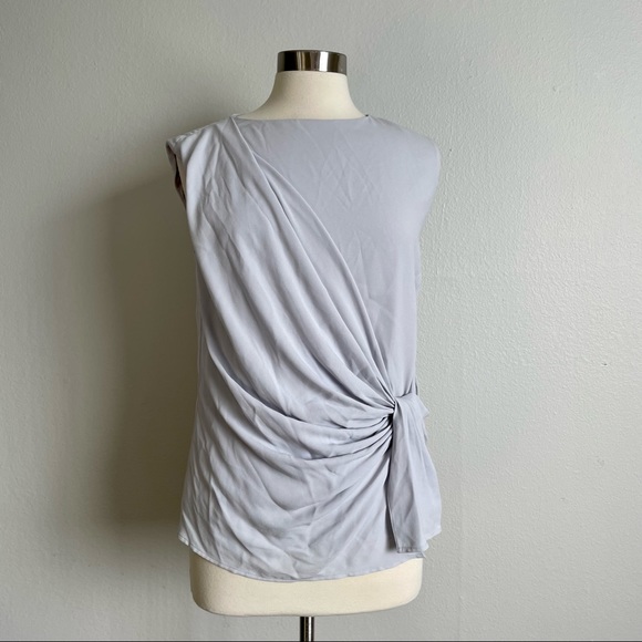 MM Lafleur Tops - M.M. LaFleur Light Gray Sleeveless Blouse Size Medium Button in Back